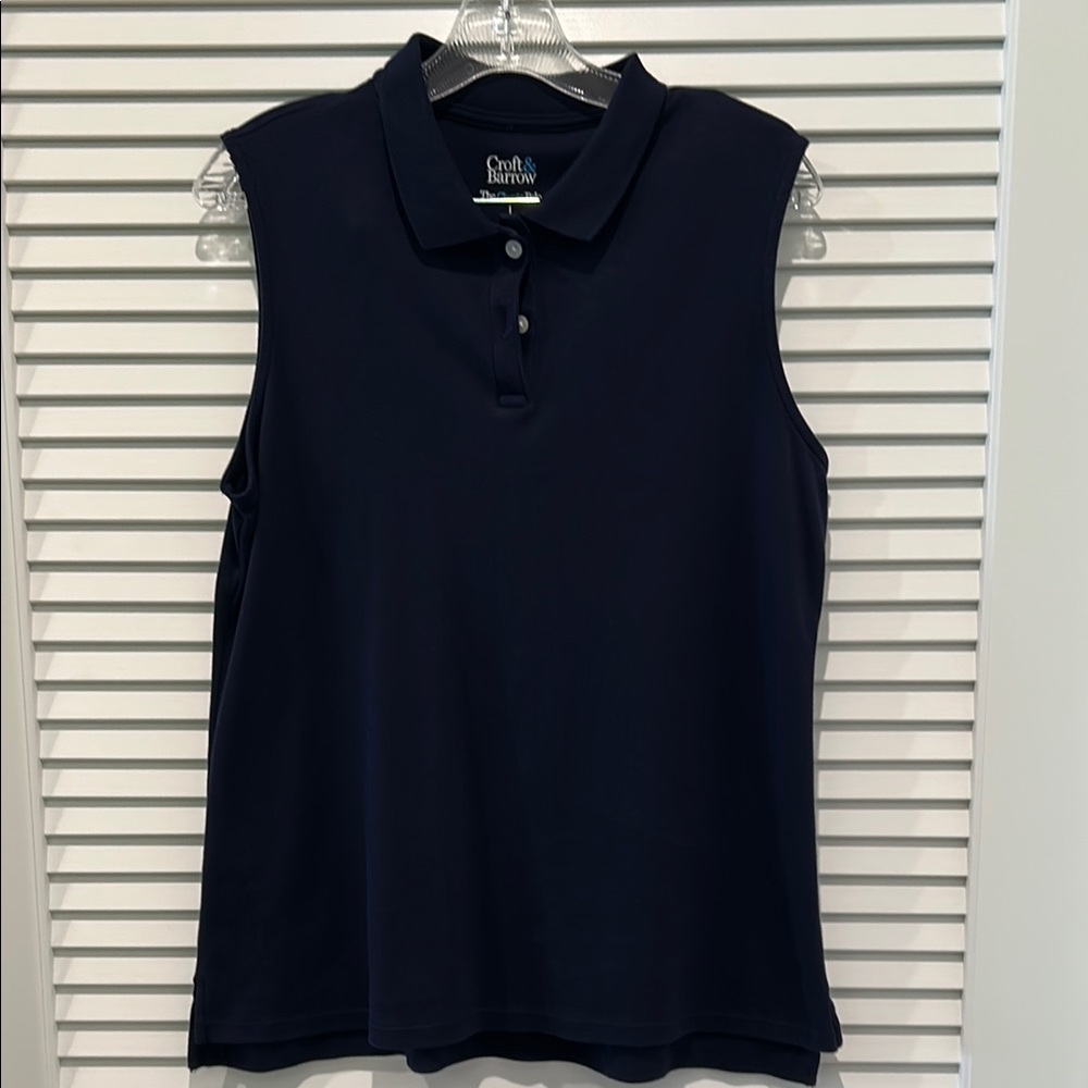 Croft & Barrow Blue Sleeveless Muscle Polo